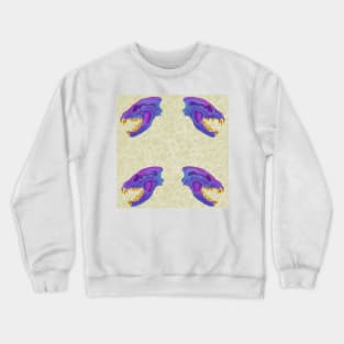 Diaphonized Hyena Skull Gold Teeth Cream Crewneck Sweatshirt